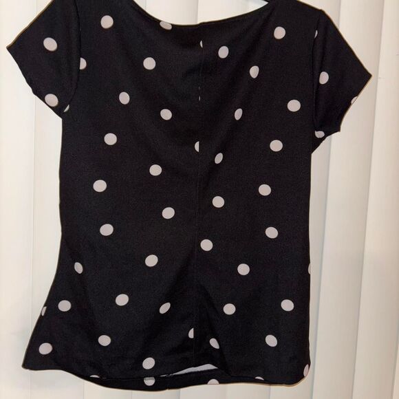 Ann-taylor Women's Black and Navy Blouse - Picture 4 of 4